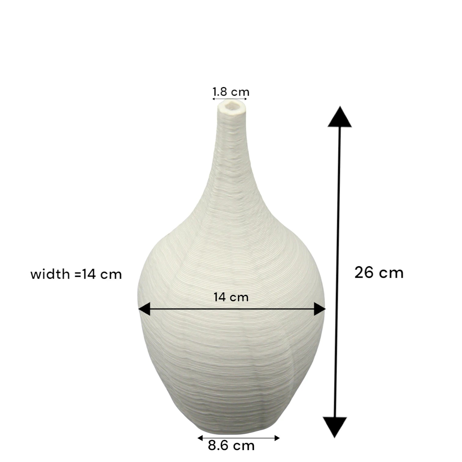 Modern Ceramic Flower Vase – Elegant White Decorative Vase for Home Decor, Living Room, Table Centerpiece or Office Styling - Damoo