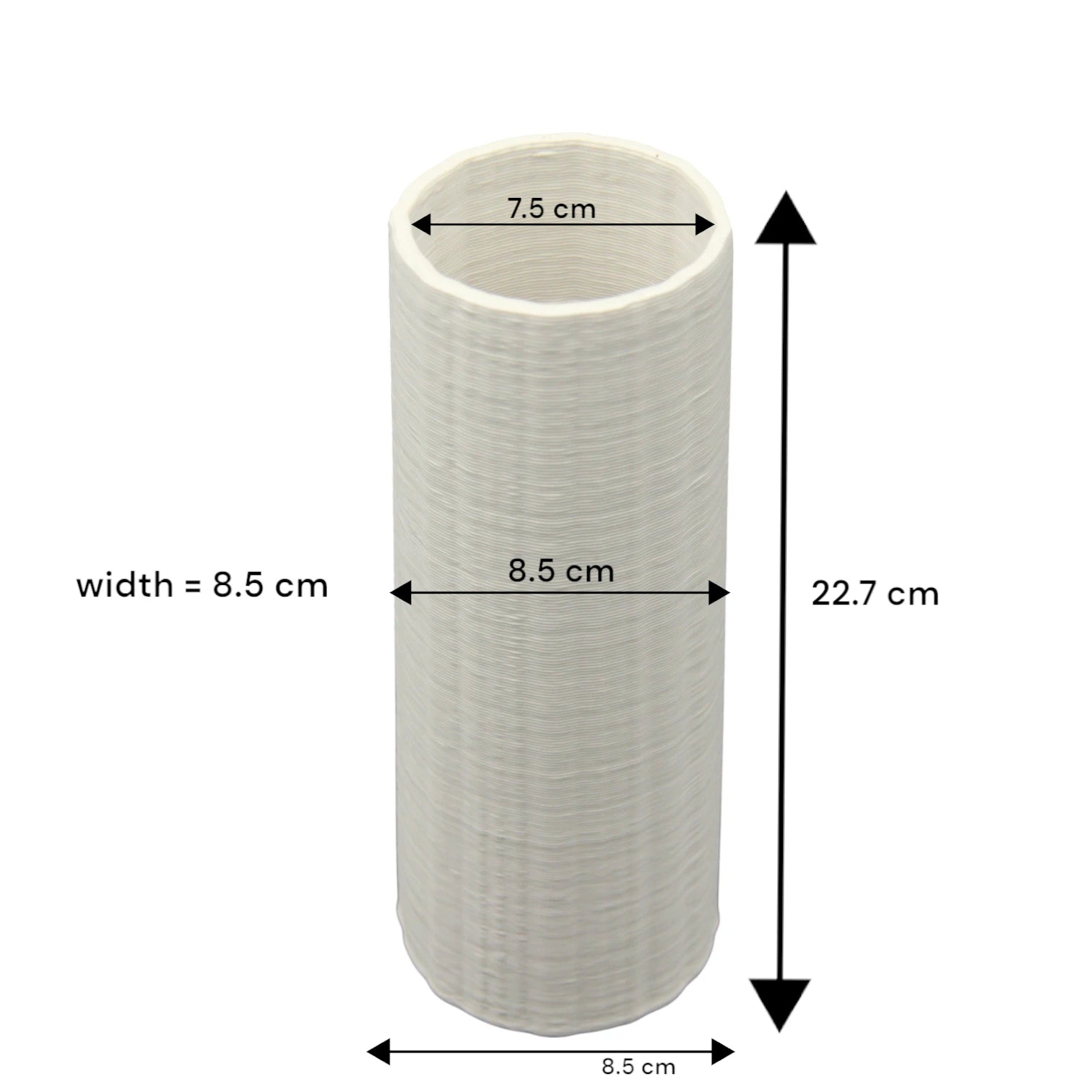 Modern Cylindrical Ceramic Flower Vase – Minimalist Tall White Vase for Home Decor, Table Centerpieces, or Office Styling - Damoo