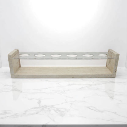 Modern Marble & Acrylic Coffee Cup Stand | 6-Cup Minimalist Mug Holder for Kitchen, Coffee Bar & Display - Damoo