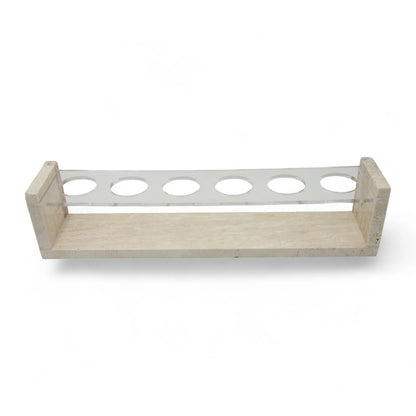 Modern Marble & Acrylic Coffee Cup Stand | 6-Cup Minimalist Mug Holder for Kitchen, Coffee Bar & Display - Damoo