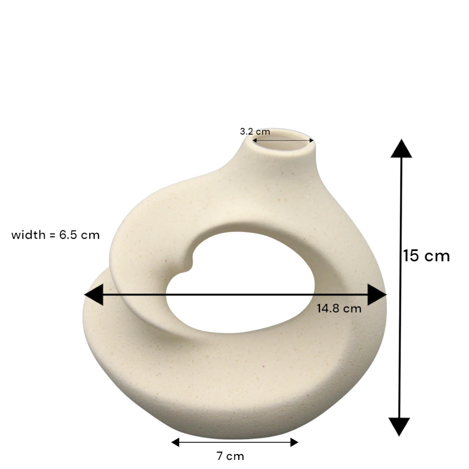 Modern Round Donut Vase with Center Hole – Minimalist Ceramic Ring-Shaped Flower Vase for Home Decor, Shelf Styling & Table Accents - Damoo