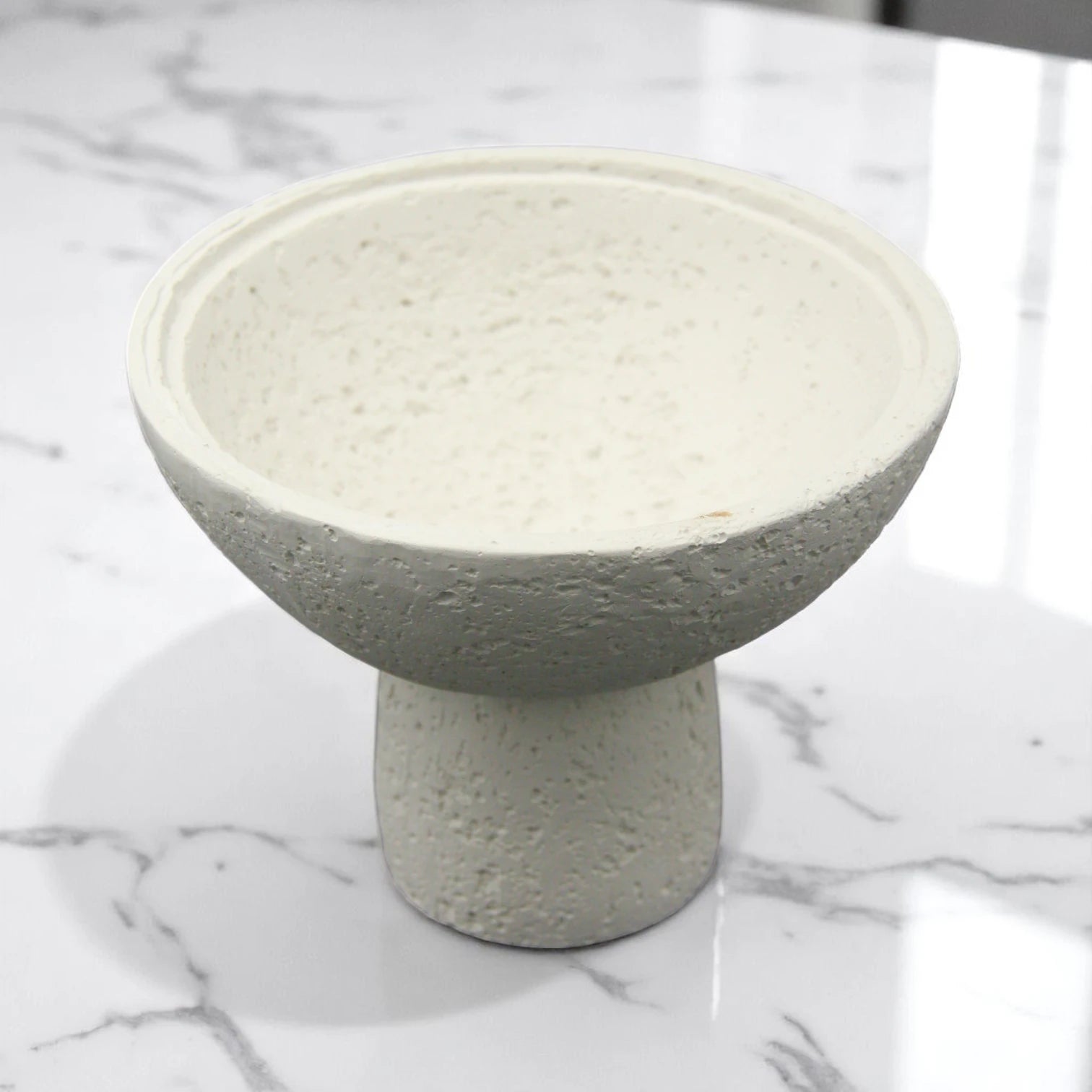 Modern Sculptural Mortar & Pestle piece – White Stone Minimalist Grinder for Kitchen, Decor & Ritual Use - Damoo