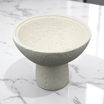 Modern Sculptural Mortar & Pestle piece – White Stone Minimalist Grinder for Kitchen, Decor & Ritual Use - Damoo