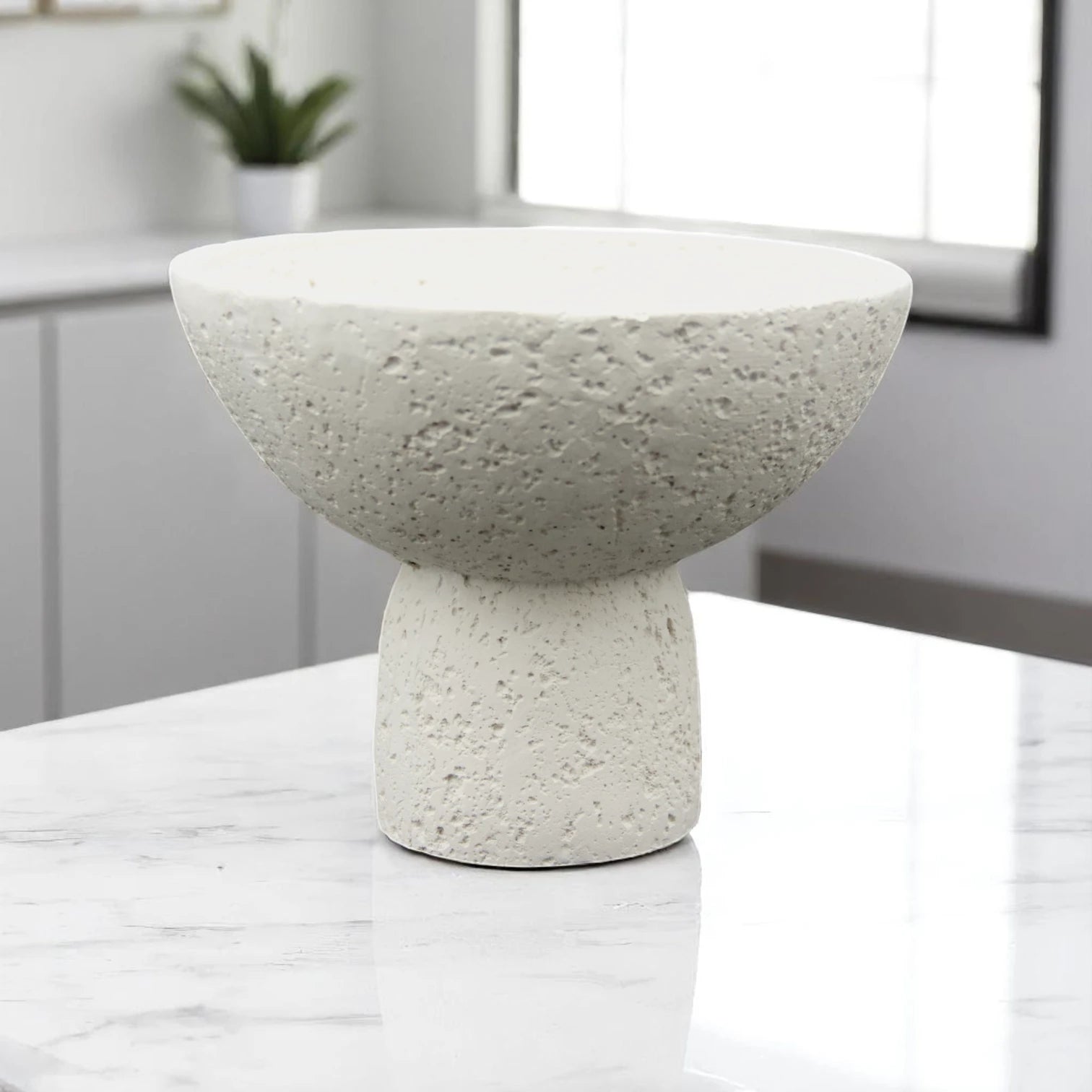 Modern Sculptural Mortar & Pestle piece – White Stone Minimalist Grinder for Kitchen, Decor & Ritual Use - Damoo