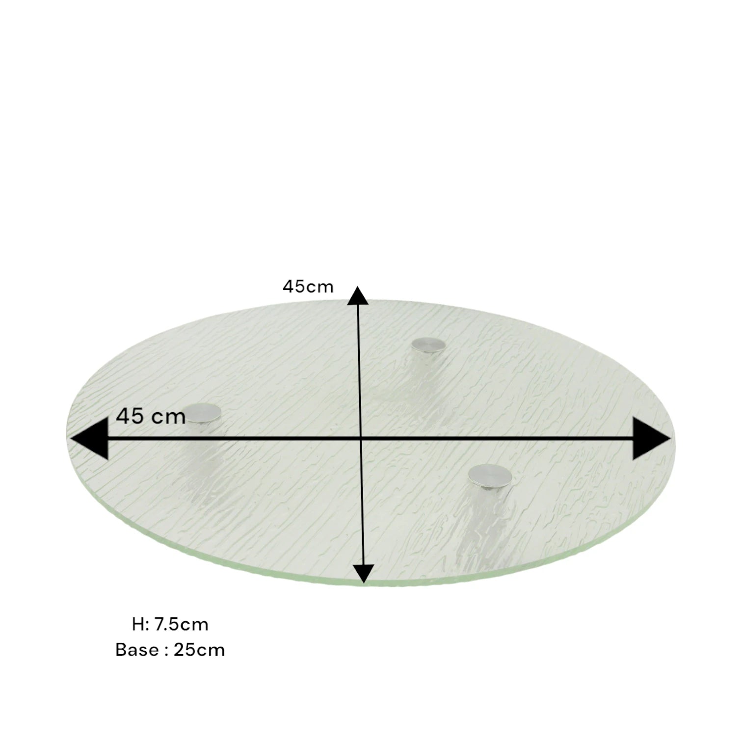 Modern Textured Glass Display Platter with Metal Legs – Elegant Elevated Serving Stand for Desserts, Appetizers & Decor - Damoo