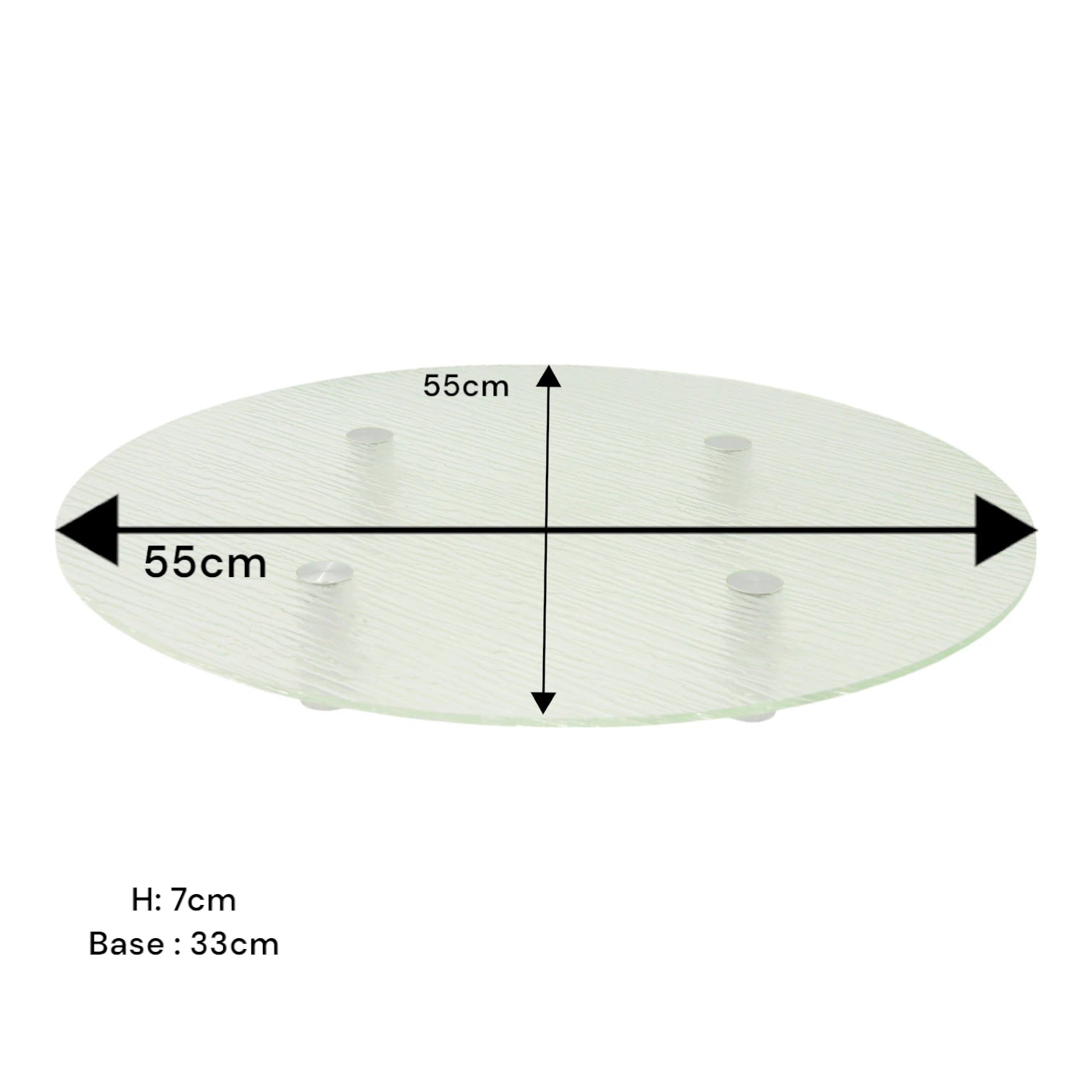 Modern Textured Glass Display Platter with Metal Legs – Elegant Elevated Serving Stand for Desserts, Appetizers & Decor - Damoo