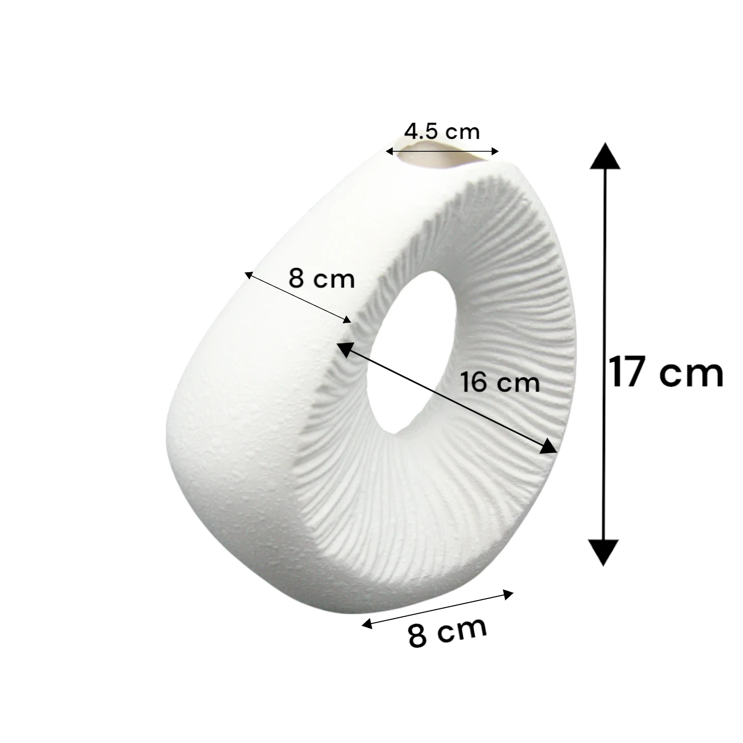Modern White Abstract Ceramic Vase – Artistic Sculptural Design for Home & Office Décor - Damoo