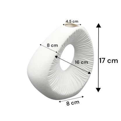 Modern White Abstract Ceramic Vase – Artistic Sculptural Design for Home & Office Décor - Damoo