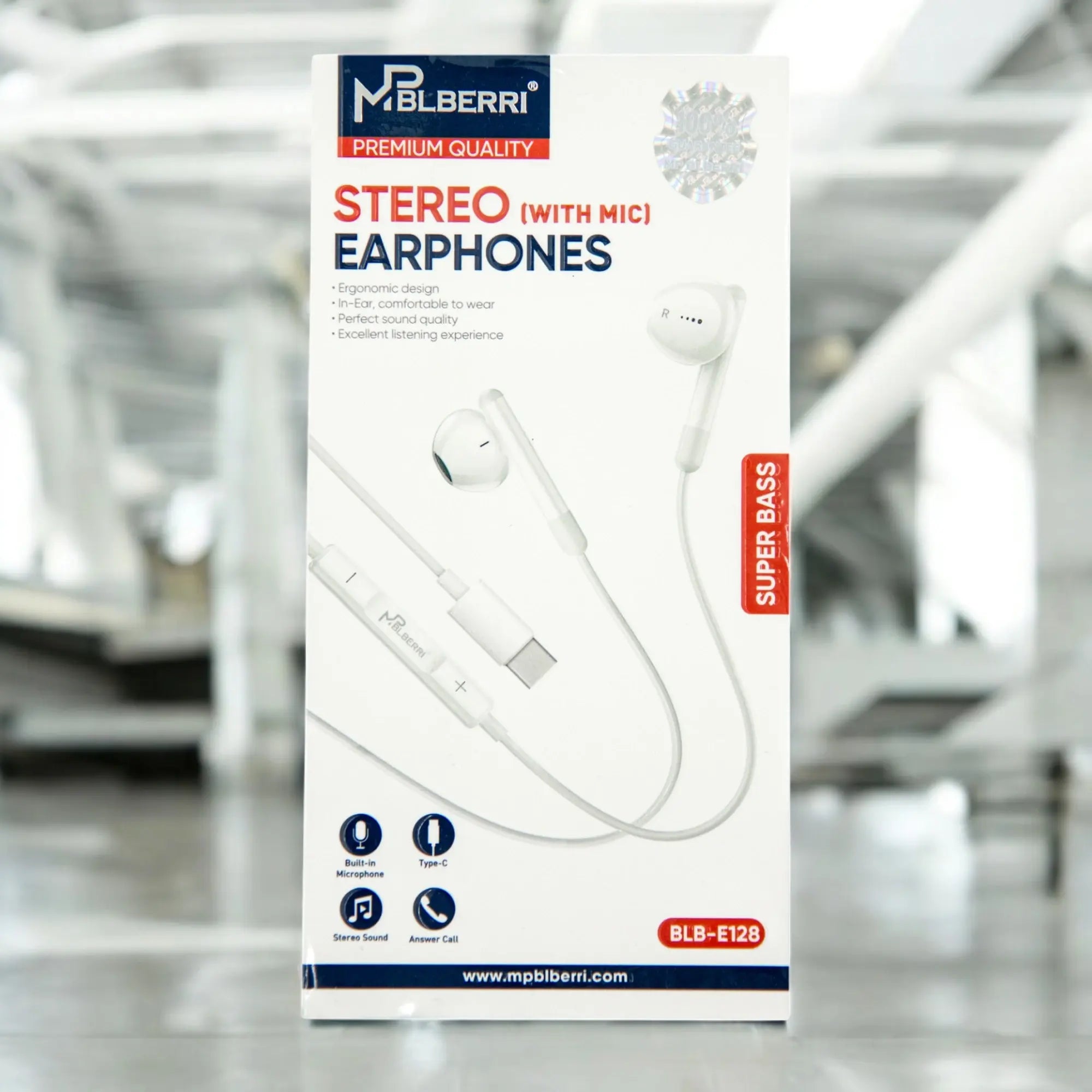 mpBLBERRI Type-C Earphones (1.2m) – HD Sound, Comfortable Fit, Compatible with All USB-C Devices including iPhone 15 Series - Damoo