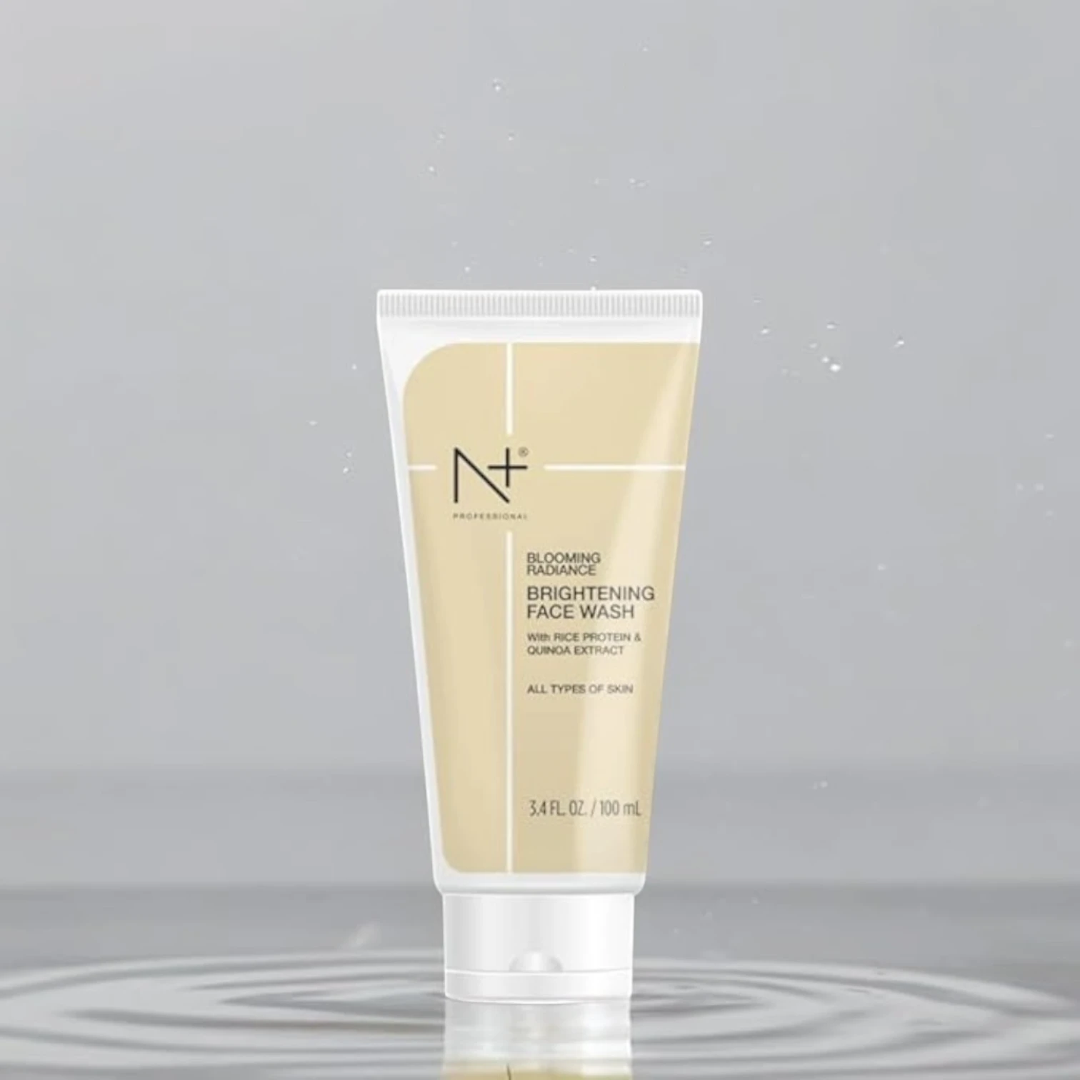 N PLUS Professional Blooming Radiance Brightening Face Wash 100 ML– Rice Protein & Quinoa Extract | Niacinamide | Gentle Gel Cleanser for All Skin Types - Damoo