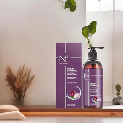N Plus Professional Onion Hair Care Shampoo | 300ml | Promotes Hair Growth | Reduces Hair Fall | Deep Cleansing | Suitable for All Hair Types - Damoo