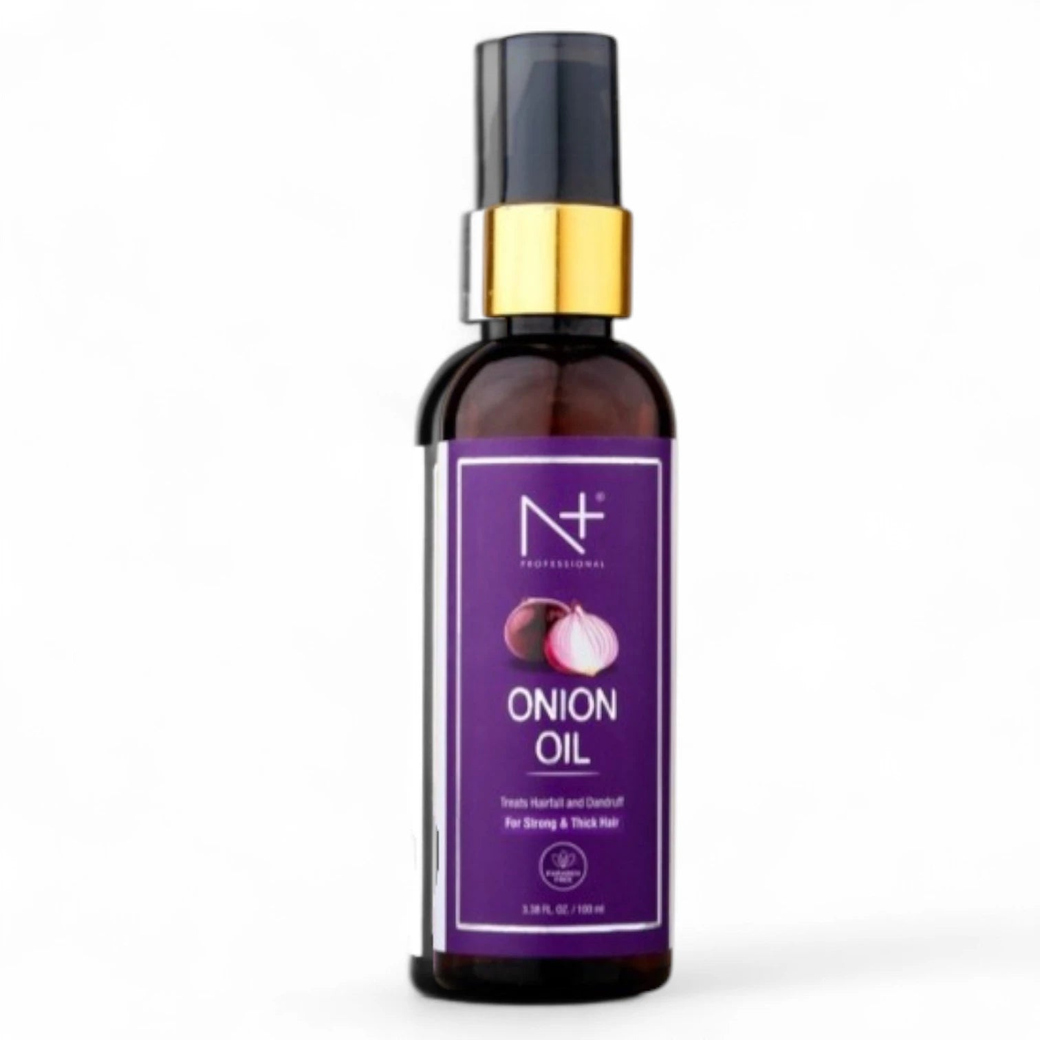N Plus Professional Onion Hair Oil – 100ml | For Strong, Thick & Healthy Hair | Fights Dandruff & Hair Fall | Cruelty-Free & Sustainable Formula - Damoo