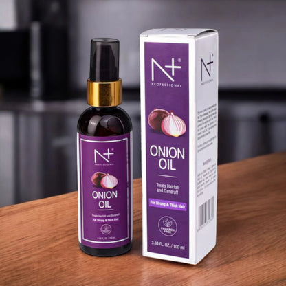 N Plus Professional Onion Hair Oil – 100ml | For Strong, Thick & Healthy Hair | Fights Dandruff & Hair Fall | Cruelty-Free & Sustainable Formula - Damoo