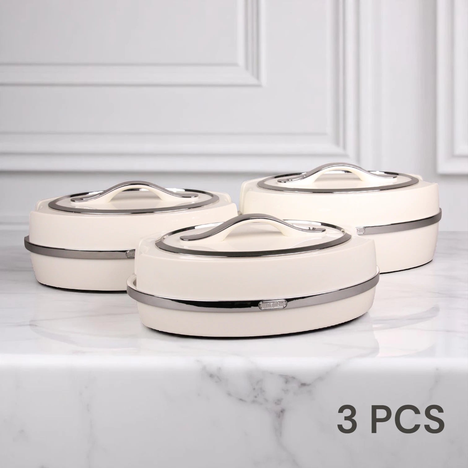 Najib 3-Piece Thermal Food Warmer & Hot Pot Set (2.0L + 2.5L + 3.0L) – Insulated Casserole Containers for Biryani, Roti & More | Eco-Friendly & Long-Lasting Heat Retention - Damoo