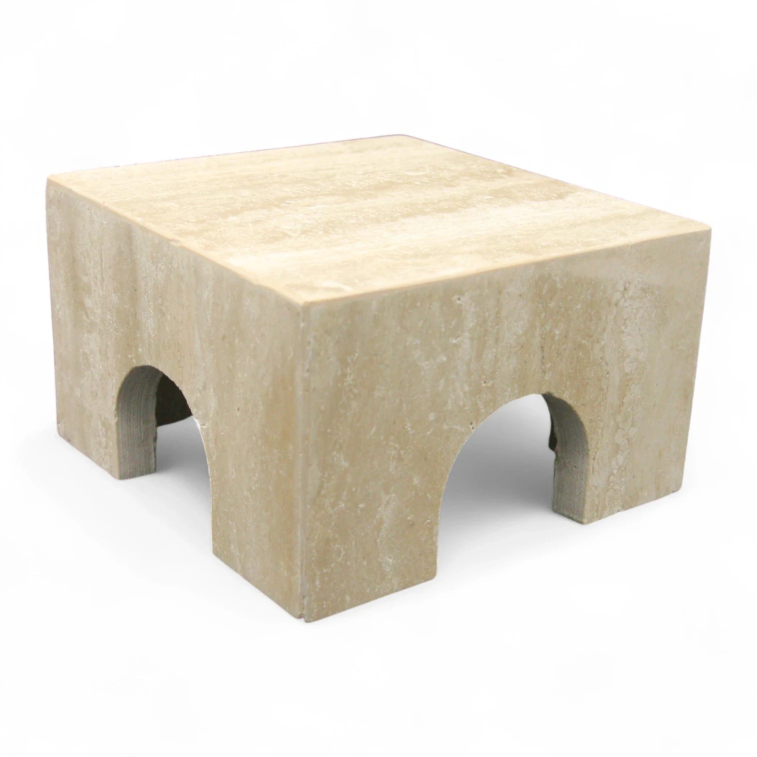 Natural Travertine Stone Display Stand – Arch Base Pedestal for Decor, Jewelry, or Photography Props - Damoo