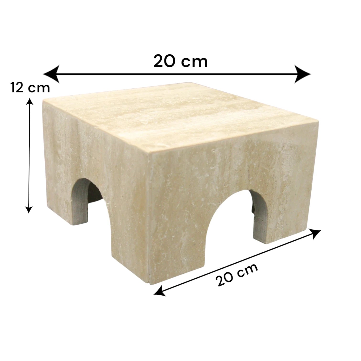 Natural Travertine Stone Display Stand – Arch Base Pedestal for Decor, Jewelry, or Photography Props - Damoo