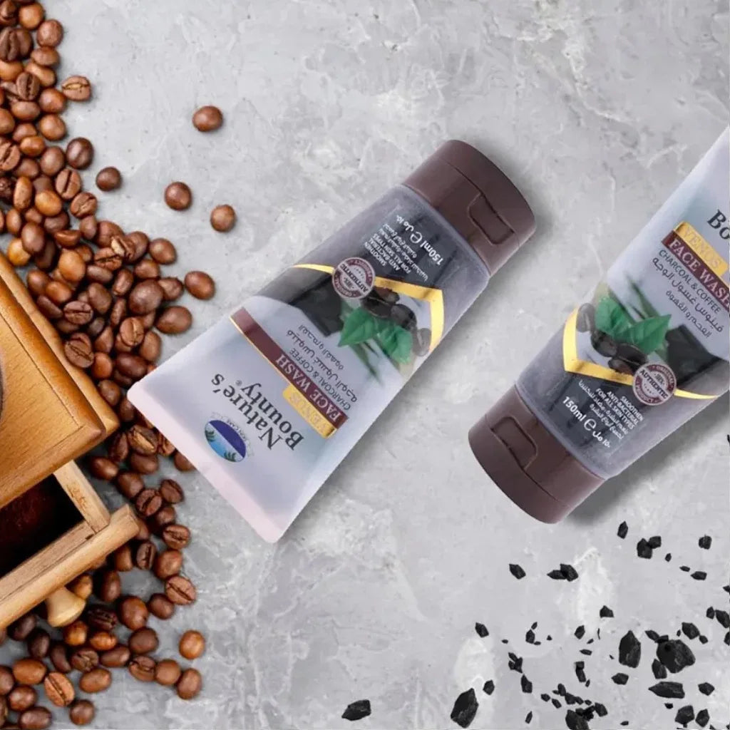 Nature's Bounty Charcoal & Coffee Face Wash 150ml – Deep Cleansing, Oil Control & Blemish Brightening - Damoo