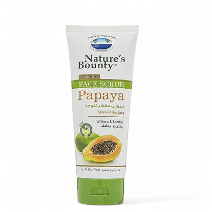Nature's Bounty Papaya Face Scrub 200ml – Natural Exfoliating Cleanser for Oily & All Skin Types | Brightening & Oil-Control Formula - Damoo
