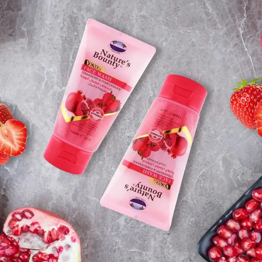 Nature’s Bounty Strawberry & Pomegranate Face Wash – 150ml | Gentle Cleanser with Antioxidants & Hydration for Fresh, Glowing Skin - Damoo