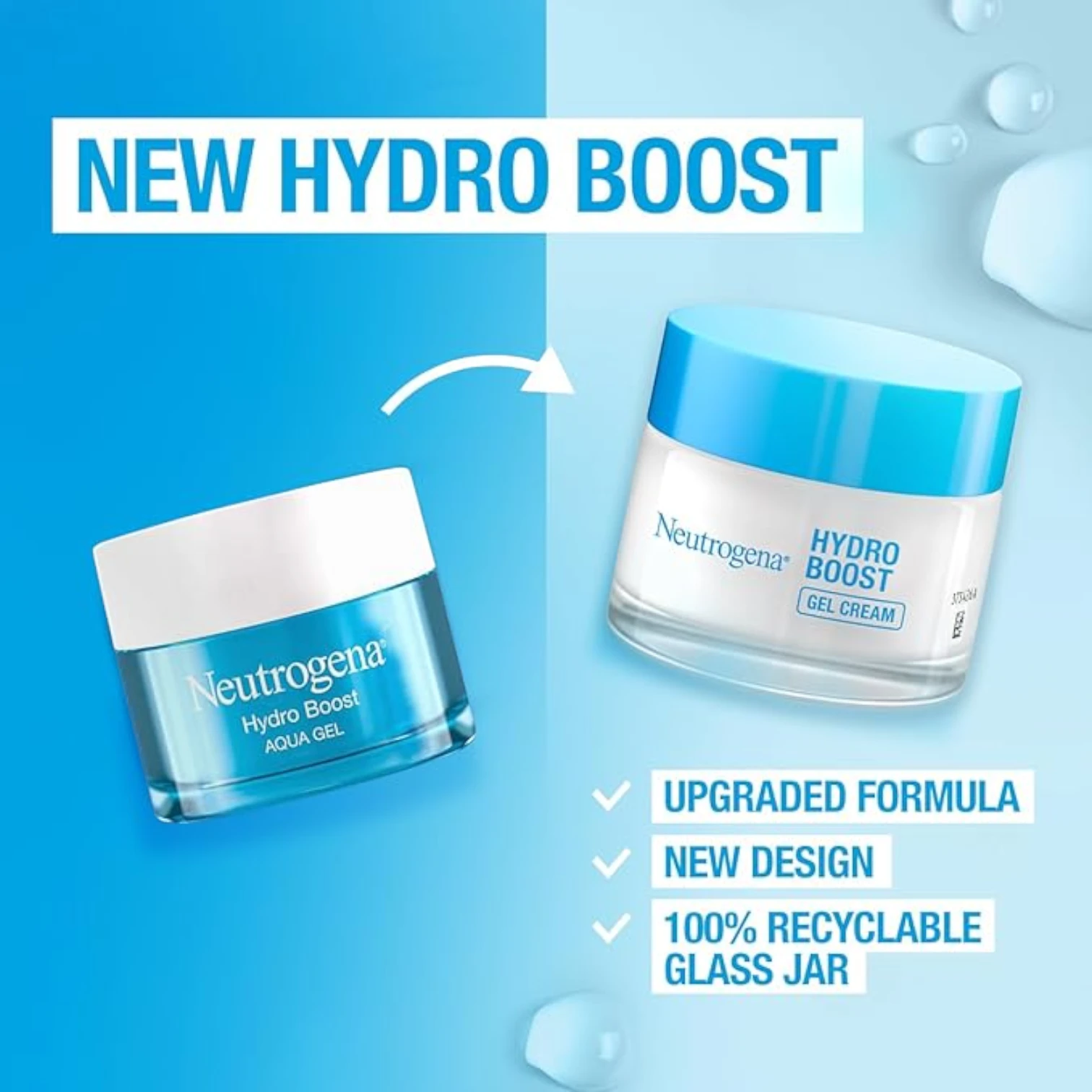 Neutrogena Hydro Boost Water Gel Face Moisturizer with Hyaluronic Acid – Intense Hydration for Normal to Combination Skin – Lightweight, Oil-Free, Non-Comedogenic – 50ml - Damoo