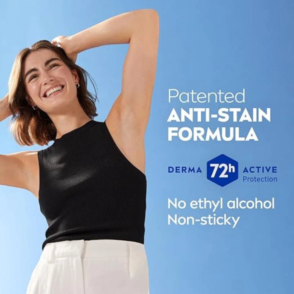 NIVEA Black & White Invisible Deodorant Stick for Women 50ml – 72H Antiperspirant, 5-in-1 Sweat & Odor Protection, No Stains or Residue, Alcohol-Free - Damoo