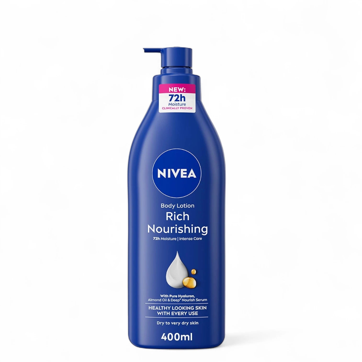 NIVEA Body Lotion for Dry to Very Dry Skin – Rich Nourishing 5in1 Complete Care with Almond Oil, Vitamin E & Deep Nourish Serum – 72H Moisture, 400ml - Damoo