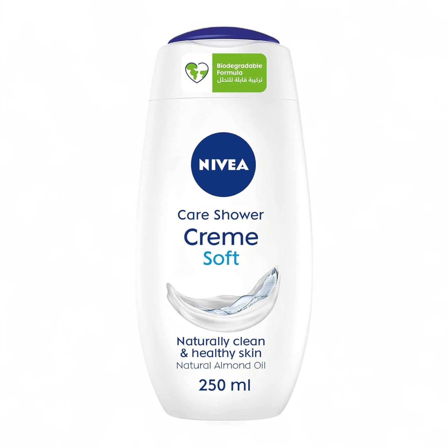 NIVEA Creme Soft Shower Gel Body Wash with Natural Almond Oil & Mild Scent – 250ml, Moisturizing & pH Balanced, Microplastic-Free - Damoo