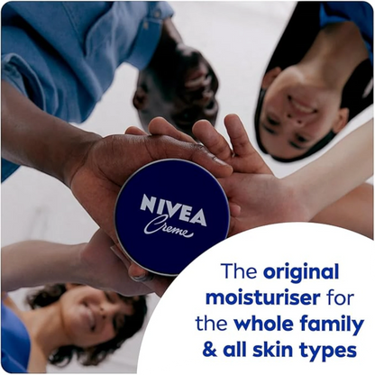 NIVEA Creme Tin 150 ML – Intensive Moisturizing Cream for Face, Hands & Body | With Eucerit®, Panthenol & Glycerin | Preservative-Free | Suitable for All Skin Types - Damoo