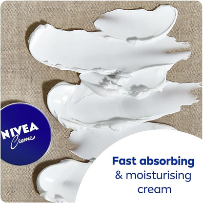NIVEA Creme Tin 150 ML – Intensive Moisturizing Cream for Face, Hands & Body | With Eucerit®, Panthenol & Glycerin | Preservative-Free | Suitable for All Skin Types - Damoo