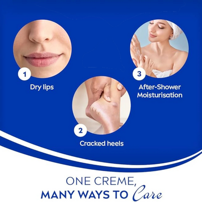 NIVEA Creme Tin – Intensive Moisturizing Cream for Face, Hands & Body | With Eucerit®, Panthenol & Glycerin | Preservative-Free | Suitable for All Skin Types | 60 ML - Damoo