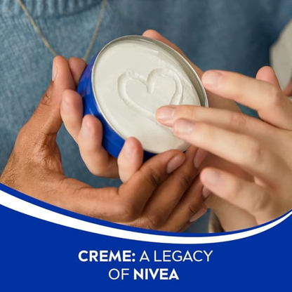 NIVEA Creme Tin – Intensive Moisturizing Cream for Face, Hands & Body | With Eucerit®, Panthenol & Glycerin | Preservative-Free | Suitable for All Skin Types | 60 ML - Damoo