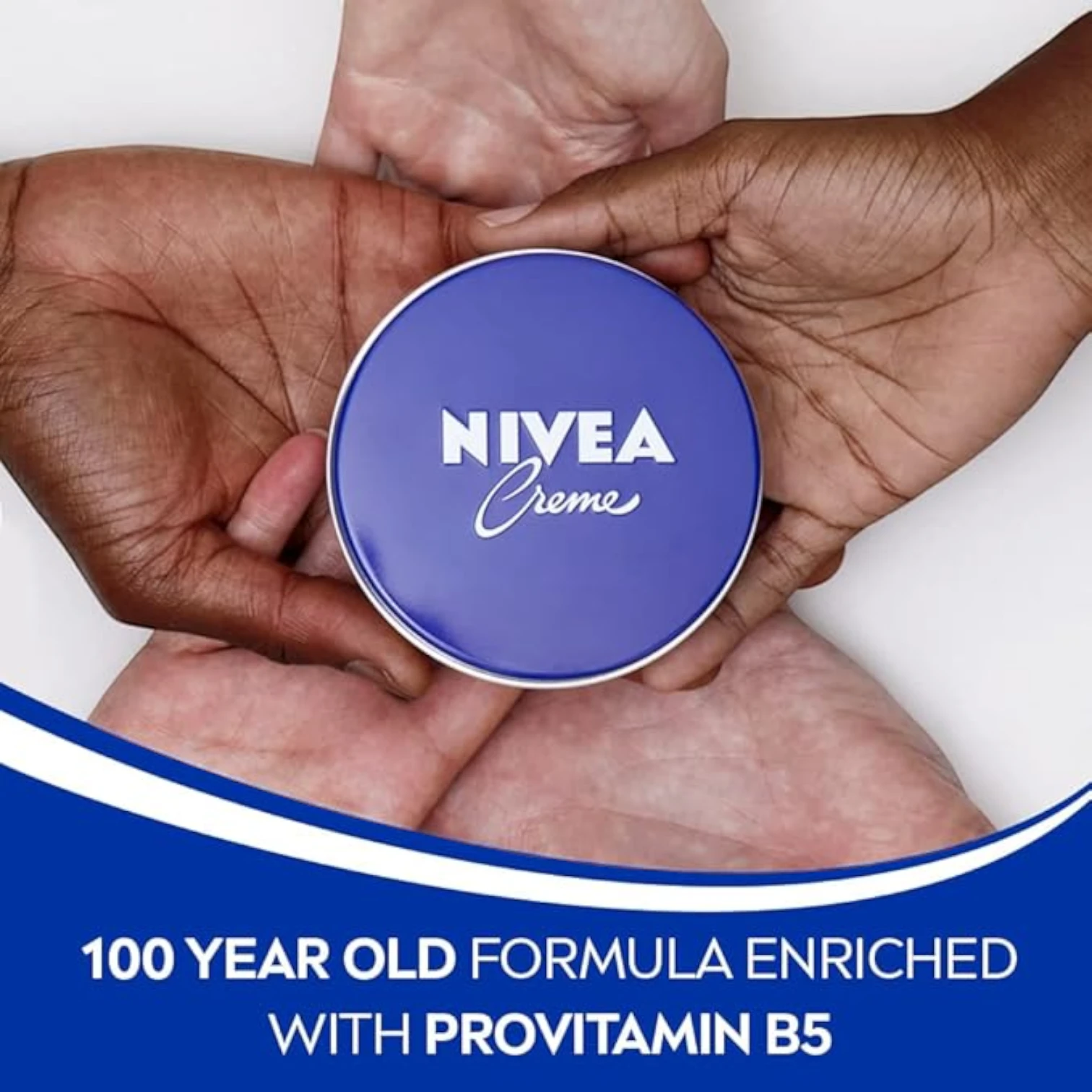 NIVEA Creme Tin – Intensive Moisturizing Cream for Face, Hands & Body | With Eucerit®, Panthenol & Glycerin | Preservative-Free | Suitable for All Skin Types | 60 ML - Damoo