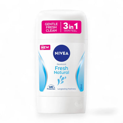 NIVEA Deodorant 3 in 1 Stick for Women 50ml – 48h Antiperspirant Protection, Fresh Natural Scent with Ocean Extracts, Alcohol-Free - Damoo
