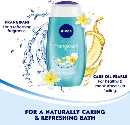 NIVEA Frangipani & Oil Shower Gel for Women 250ml – Refreshing Body Wash with Care Oil Pearls, Long-Lasting Moisturizing Formula - Damoo