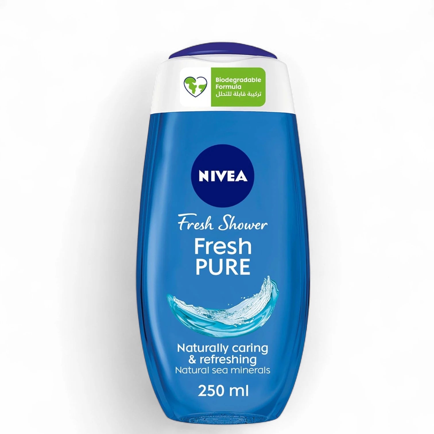 NIVEA Fresh Pure Shower Gel Body Wash with Sea Minerals – Aquatic Scent, 250ml | Moisturizing IQ Hydra Formula, Microplastic-Free, 98% Biodegradable, Dermatologically Approved - Damoo