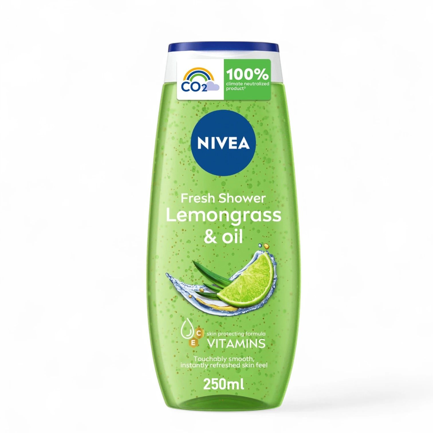 NIVEA Lemongrass & Oil Shower Gel Body Wash – 250ml | Invigorating Lemongrass Fragrance, Nourishing Oil Beads, pH Neutral, 99% Biodegradable, 96% Recycled Bottle, Skin-Friendly Formula - Damoo