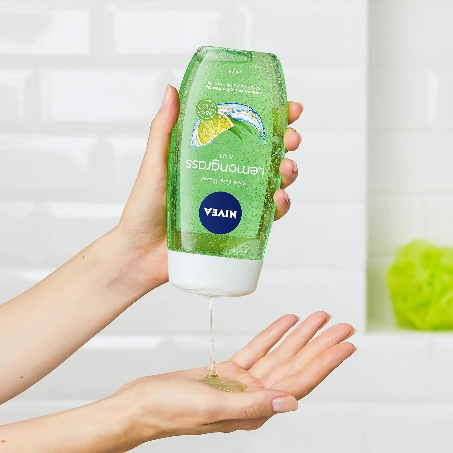 NIVEA Lemongrass & Oil Shower Gel Body Wash – 250ml | Invigorating Lemongrass Fragrance, Nourishing Oil Beads, pH Neutral, 99% Biodegradable, 96% Recycled Bottle, Skin-Friendly Formula - Damoo