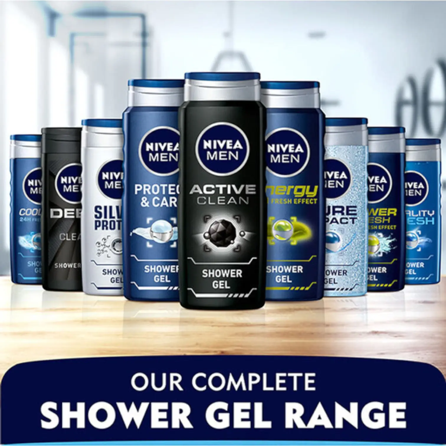 NIVEA Men Deep Clean Shower Gel with Microfine Clay 250ml– Body, Face & Hair Wash, Deep-Cleansing & Refreshing - Damoo