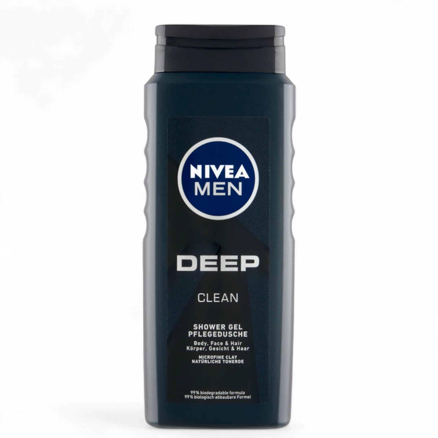 NIVEA Men Deep Clean Shower Gel with Microfine Clay 250ml– Body, Face & Hair Wash, Deep-Cleansing & Refreshing - Damoo