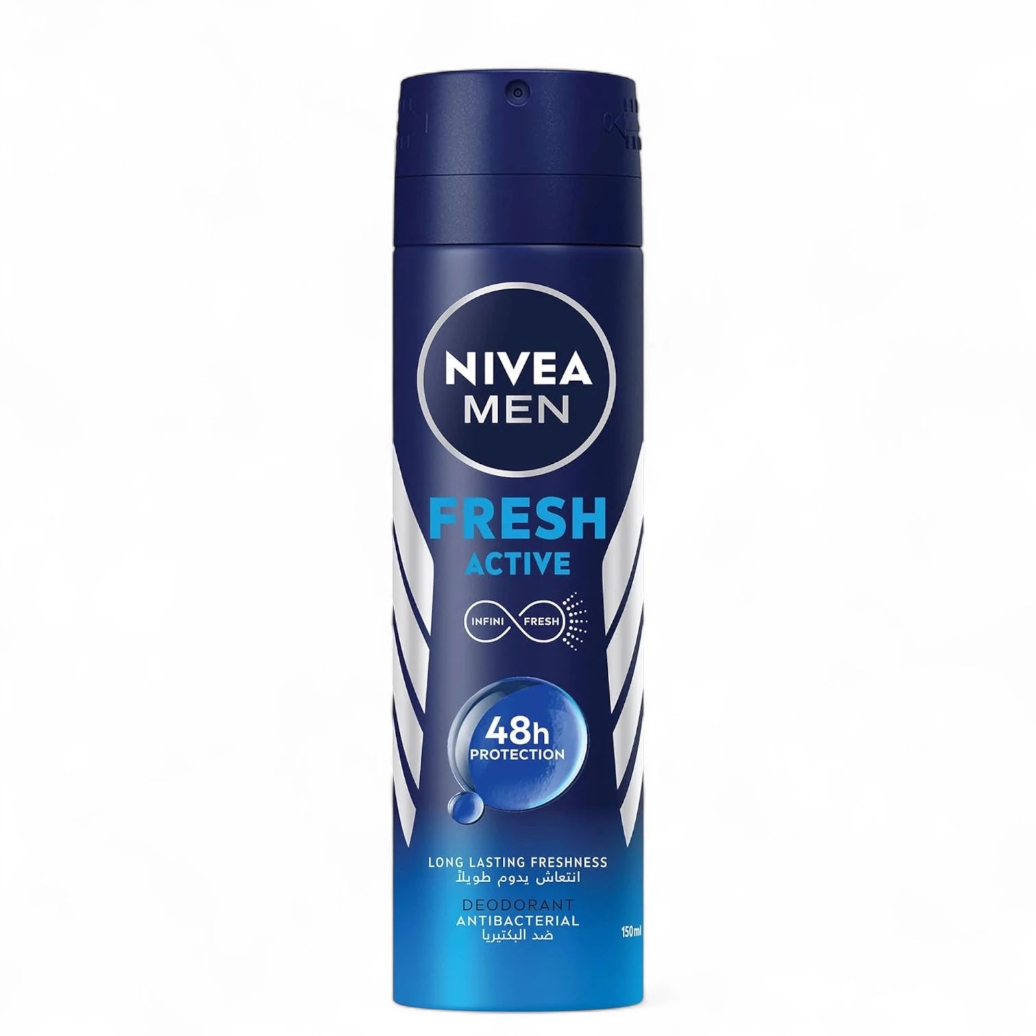NIVEA MEN Fresh Active Deodorant Spray 150ml – 48H Antiperspirant Protection with Invigorating Mint Scent - Damoo
