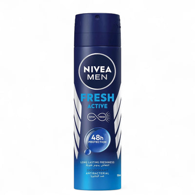 NIVEA MEN Fresh Active Deodorant Spray 150ml – 48H Antiperspirant Protection with Invigorating Mint Scent - Damoo