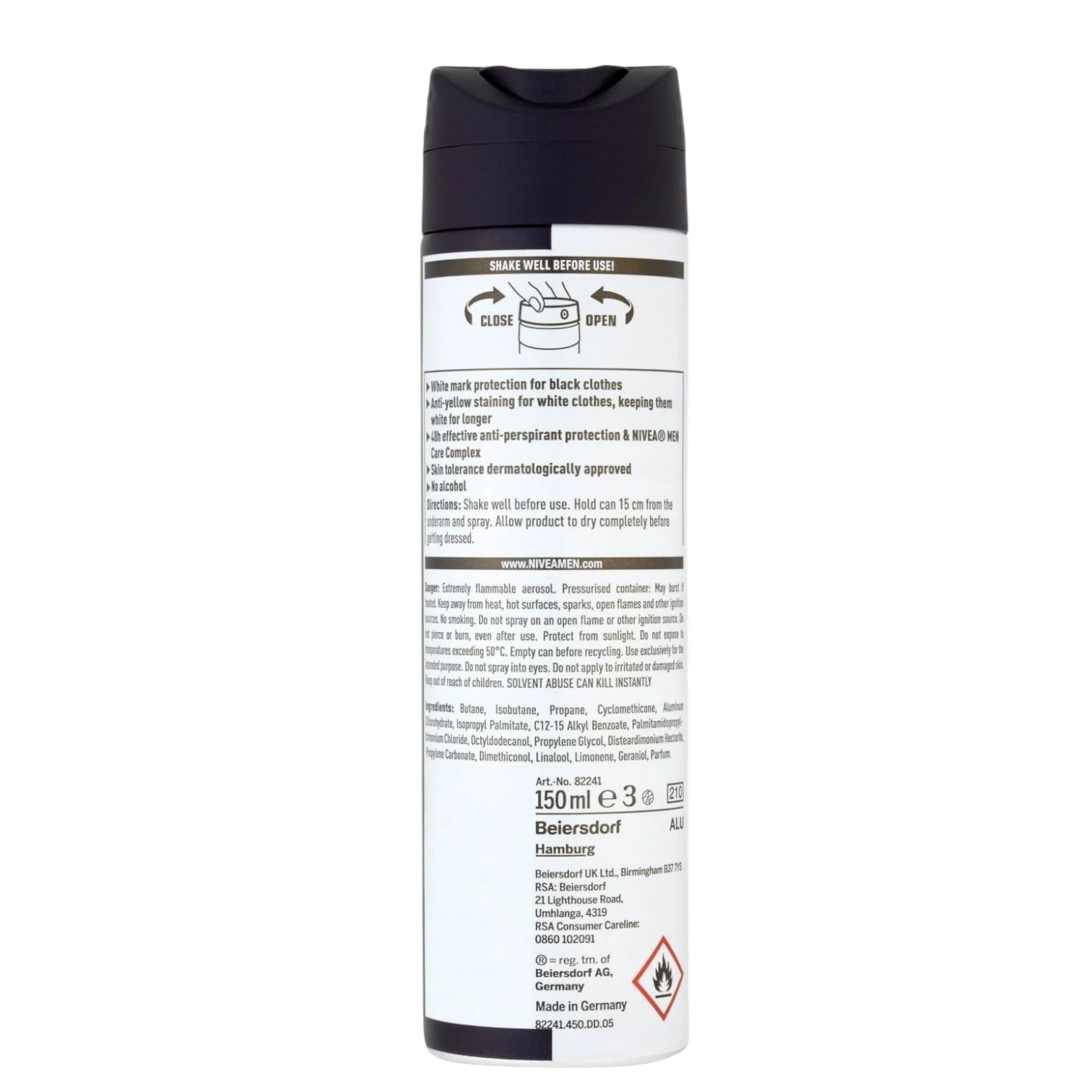 NIVEA MEN Invisible 48H Anti-Perspirant Spray 150ml – No White Marks or Yellow Stains, Aquatic Scent - Damoo