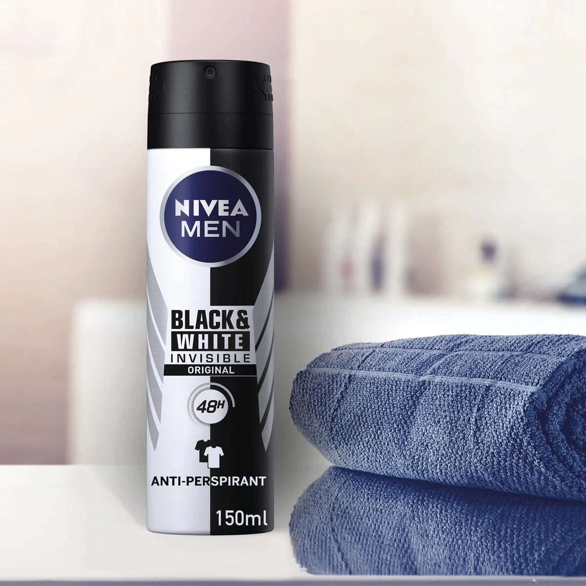 NIVEA MEN Invisible 48H Anti-Perspirant Spray 150ml – No White Marks or Yellow Stains, Aquatic Scent - Damoo