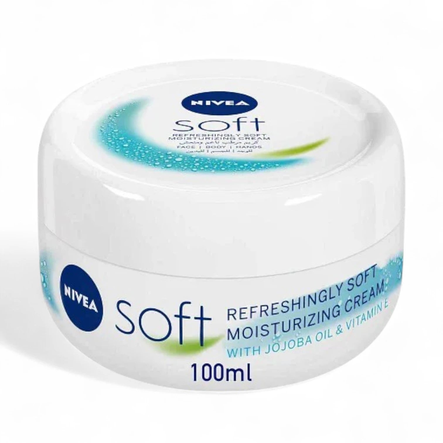 NIVEA Soft Moisturising Cream – Vitamin E & Jojoba Oil | Lightweight Face, Hand & Body Moisturizer | 100ml Travel Jar - Damoo