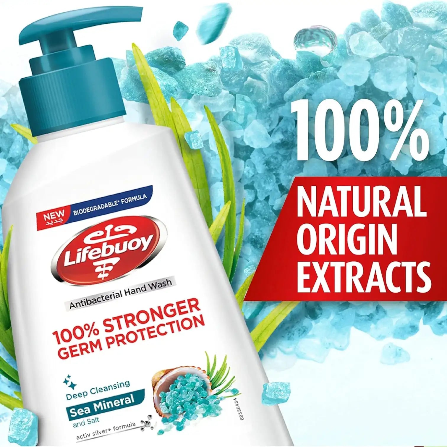 Lifebuoy Anti-Bacterial Hand Wash – Sea Minerals 200ml with Activ Silver+ Formula – 100% Stronger Germ Protection - Damoo