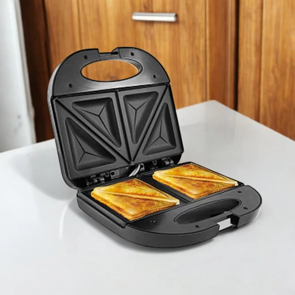 Olsenmark 2-Slice Sandwich Maker OMGM2321 – 750W Non-Stick Sandwich Toaster with Automatic Temperature Control, Cool Touch Handle & Overheat Protection – Compact, Easy-Clean Grill Press - Damoo