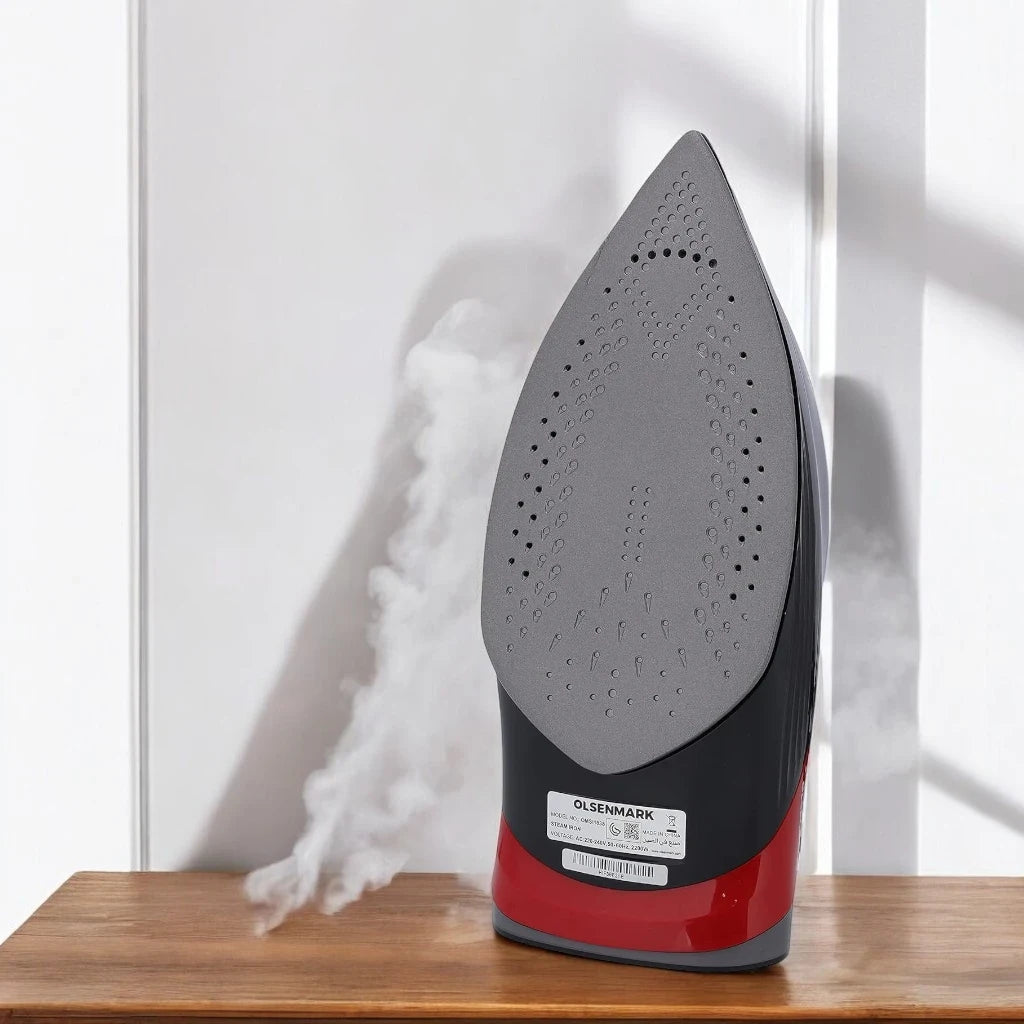 Olsenmark 2200W Steam Iron with 350ml Water Tank, Ceramic Soleplate, Adjustable Temperature Control, Self-Cleaning, Vertical and Burst Steam – OMSI1838 - Damoo
