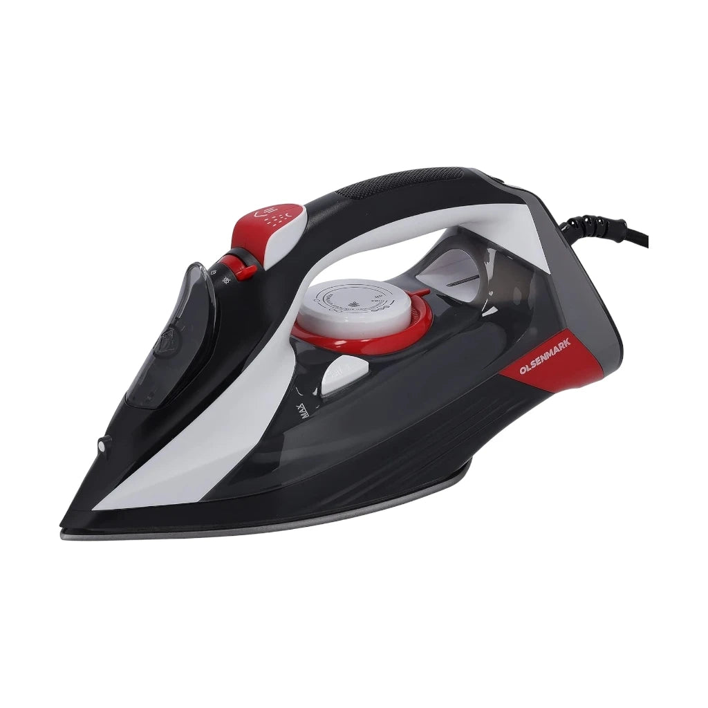 Olsenmark 2200W Steam Iron with 350ml Water Tank, Ceramic Soleplate, Adjustable Temperature Control, Self-Cleaning, Vertical and Burst Steam – OMSI1838 - Damoo