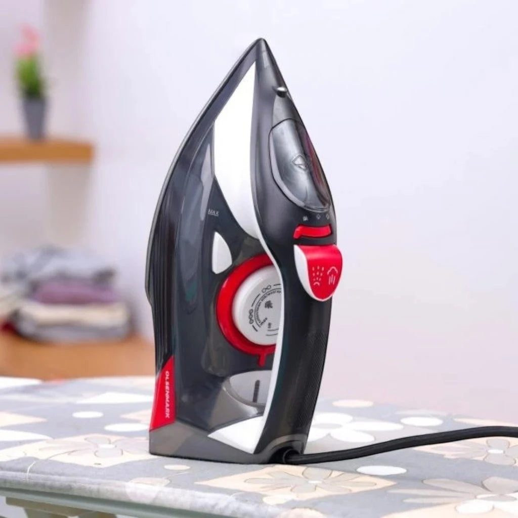 Olsenmark 2200W Steam Iron with 350ml Water Tank, Ceramic Soleplate, Adjustable Temperature Control, Self-Cleaning, Vertical and Burst Steam – OMSI1838 - Damoo