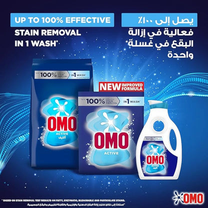 OMO Active Automatic Powder Laundry Detergent 10Kg – Up to 100% Stain Removal in 1 Wash, Fresh Long-Lasting Fragrance, New Improved Formula for Tough Stains - Damoo